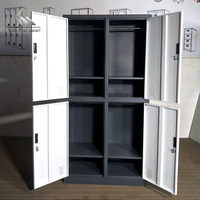 Casier de rangement personnel vêtements casier de rangement 4 portes stockage en acier armoire en métal armoire à vêtements