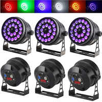 6 projecteurs LED Par à zoom 24x18W 6-en-1 RGBWAUV DMX512 dimmables pour éclairage de scène, mariages, fêtes, églises, discothèques et événements