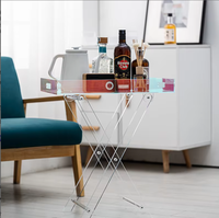 Plateau de table pliable en acrylique transparent irisé pour salon