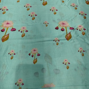 Tissu en Soie Poly Raw Bleue Douce et Luxueuse, Léger et Respirant, à Motif Géométrique Abstrait, pour Kurta Femme et Textile de Maison - Product Image 6