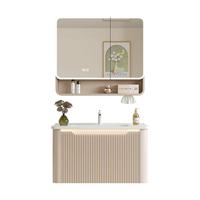 Meuble de salle de bain rectangulaire moderne en aluminium, finition laquée, miroir inclus, écologique, résistant à l'eau