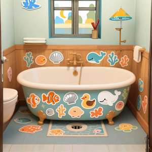 Venta caliente impresión personalizada cinta antideslizante muestra gratis PVC transparente antideslizante advertencia baño pegatinas para niños Baño - Product Image 1