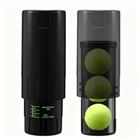 Contenedor Portátil para Mantener la Presión de Pelotas de Tenis, Tubo de Almacenamiento Hermético de 14 PSI, Capacidad para 3 Pelotas, Manómetro, Tenis, Pickleball