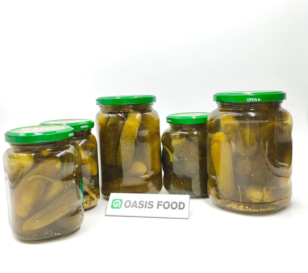 Wholesale Delicious Asian Jarred Cucumber Pickle Canned Food Canned Gherkins Pickles