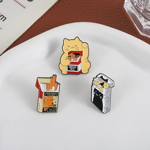 เข็มกลัดแมวน่ารักธีมสูบบุหรี่ กล่องบุหรี่แมว บุหรี่ฆ่าคน เข็มกลัดติดเสื้อ - Product Image 3