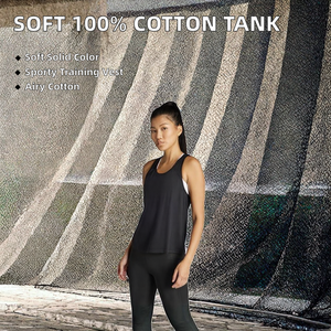 Mens 100% Cotton Tank Top 180 GSM Crew Neck Breathable Knitted Workout Gym Training <b>Athletic</b> Vest Plain Custom Logo - Product Image 2