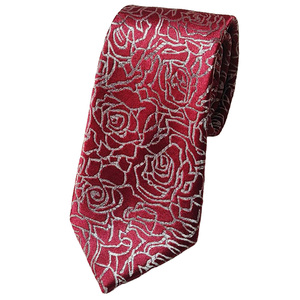 Cravates en microfibre décontractées pour hommes OEM ODM, design personnalisé, cravates en polyester jacquard tissé pour hommes, vente en gros, motif floral Lurex - Product Image 3
