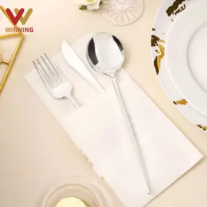 Memenangkan serbet kertas sekali pakai 100% Virgin bubur kayu cetakan dekoratif koktail tisu Airlaid serbet untuk restoran Hotel