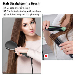 Nouvel arrivage <span class=keywords><strong>Brosse</strong></span> à lisser <span class=keywords><strong>Afro</strong></span> Anion 2 en 1 360 manche rotatif Peigne à lisser les cheveux en fer plat - Product Image 5