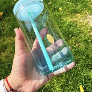 Kids Shaped Gradient Colored Beer Can 16Oz Ombre Jelly Acrylic <b>Plastic</b> <b>Cups</b> for Uv Dtf Wraps - Product Image 3