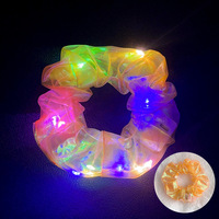 Coleteros de malla LED luminosos, coloridos, con múltiples modos de luz, para mujeres y niñas, accesorios para el cabello de neón para fiestas, duraderos y de gran venta.