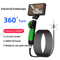 Écran IPS de 5,0 pouces 3,9 mm/6,4 mm 1080P Articulation bidirectionnelle Rotation à 360° Étanche IP67 Certifié CE Endoscope industriel à LED