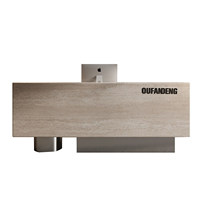 Bureau de réception rectangulaire moderne avec rangement pour magasin de détail, magasin de vêtements, salon de beauté, hôtel et réception d'entreprise