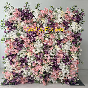 O-FW708 Parete di <span class=keywords><strong>Fiori</strong></span> di Rose Bianche all'Ingrosso, Sfondo per Feste e Matrimoni, <span class=keywords><strong>Tenda</strong></span> di <span class=keywords><strong>Fiori</strong></span> Artificiali 5D 8x8 Piedi - Product Image 5