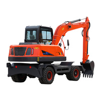Machines de terrassement Machines de construction Pelles sur roues Machine de creusement hydraulique FW95-9 Mini pelle sur pneus Mini moteur