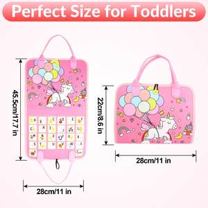 Tablero de Actividades de Fieltro, Juguete Educativo Montessori para Niños de 1 a 3 Años, Juguete de Aprendizaje Plegable, Juguete de <span class=keywords><strong>Terapia</strong></span> <span class=keywords><strong>Ocupacional</strong></span>, Diseño Portátil - Product Image 2