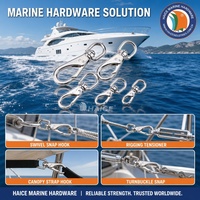 Mousqueton à œil pivotant en acier inoxydable 316, #2, 100mm, matériel pour Yacht, bateau, chaînes pour animaux de compagnie, porte-clés, lanière, crochet, fermoir, accessoires