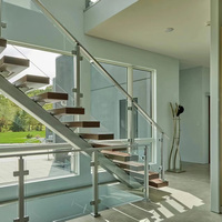 EKOO Support de fixation pour balustrade de balcon, poteau de rampe, main courante en acier inoxydable, garde-corps en verre