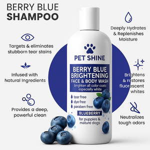 Huismerk Bessenblauw Verhelderende Shampoo Voor Huisdieren | Provitamine B5 Traanvlekverwijderaar En Geurbestrijding Hond En Kat Wassen Oem/Odm - Product Image 3