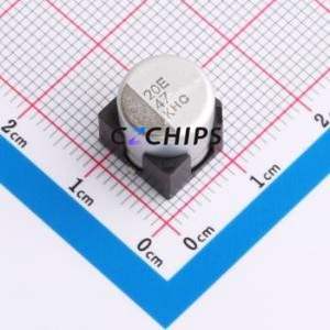 Condensador Electrolítico de Aluminio Híbrido Sólido-Líquido HHXC800GRA470MJA0G SMD, D10xL10mm 47uF 20% 80V 10mm - Product Image 1