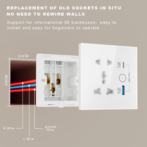 LEDEAST DS-157FWN 와이파이 스마트 벽 USB 및 타입 C 포트 소켓 플러그 Tuya APP 원격 제어 스마트 콘센트 홈 시스템 - Product Image 5