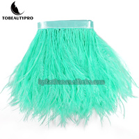 Teint menthe couture tissu ruban ruban frange autruche plume garniture pour artisanat vêtements robe Costume accessoires fête mariage décor
