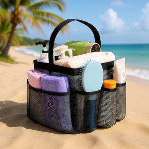 Sac de rangement pour produits de toilette, plage, piscine, salle de sport, noir, polyester, portable, multifonction, rectangulaire, simple compartiment, style décontracté - Product Image 2