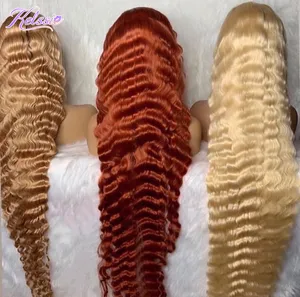 Wig depan renda rambut manusia merah muda abu-abu panjang mentah 40 50 60 inci, wig rambut manusia kota kecantikan hitam asli Tiongkok 100% untuk wanita