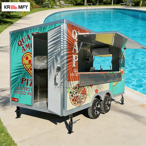 Cuisine mobile carrée avec four à pizza, grill à hamburgers, friteuse, remorque certifiée DOT CE pour la vente de hot-dogs, camion de restauration rapide - Product Image 5