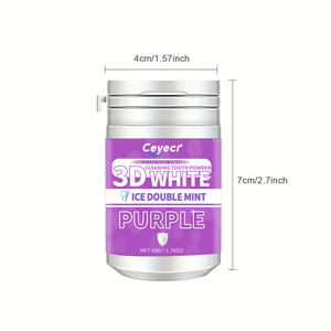 Ceyecr V34pap5 3 días púrpura blanco hierbas blanqueamiento dientes polvo manchas rejuvenecimiento tamaño Regular cuidado bucal polvo de dientes - Product Image 6