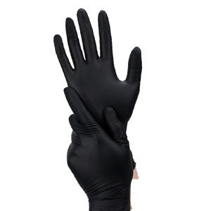 Gants en nitrile noirs jetables 3 mil, sans poudre, sans silicone, sans latex, pour la cuisine, la préparation des aliments et les machines - Product Image 1