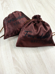 Custom Logo Satin Drawstring Bag Large Satin Pouch Hair Wig <b>Small</b> Dust <b>Container</b> Luxury Satin Finish Bag for Jewelry Storage - Product Image 6