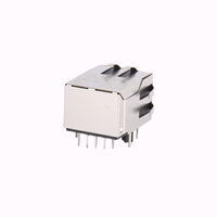 Connecteur réseau blindé Ethernet Cat6 haute vitesse, plaqué or 6u, LED verte jaune latérale pour communication de données RJ45
