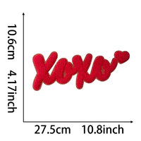 Gros Big Pink Be mine Love XOXO Coeur Fer sur Chenille Écussons Saint Valentin Cadeau pour Femme Fille Sac de Vêtements