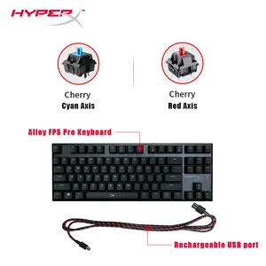 Hyper X סגסוגת Fps Pro Wired 87 מפתחות אדום Led מולטימדיה משחקים מכאניים מקלדת