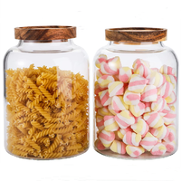 Pot de conservation en verre borosilicate de 1,2 L/2 L/2,5 L avec estampage à chaud et ouverture facile pour bonbons, thé, noix, biscuits - Usage commercial et domestique