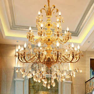 Lámpara de Araña Moderna de Lujo en Cristal Dorado con LED, Grande, D110xH140cm, E14, para Sala de Estar u Hotel - Product Image 2