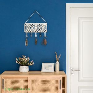Modern Eco-Friendly Waterproof Home Decor <b>Key</b> Holder Wall Decorative Small Macrame Fabric <b>Key</b> <b>Hanger</b> for Entryway Hallway - Product Image 6