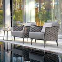 Canapé d'extérieur en corde tressée, résistant aux intempéries, pour cour, jardin, piscine, hôtel, villa, patio, mobilier de loisirs
