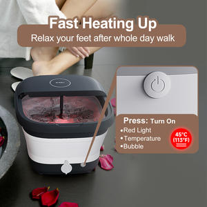 Tragbares faltbares Fußbad Entspannendes Ein weich wannen massage gerät mit Heiz blasen und 6 Massage rollen Pediküre Fuß Spa - Product Image 3