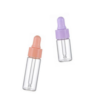 Flacon compte-gouttes mignon en verre borosilicate de 1 ml, 2 ml, 3 ml, 5 ml pour sérum et huiles essentielles avec bouchon coloré