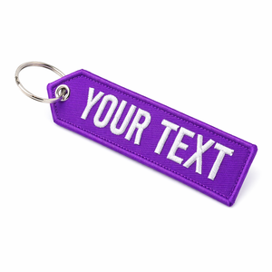Certified Factory 3D Logo Fabric <b>Keychain</b> Jet Tag Two-Sided <b>Custom</b> Your Text Embroidered <b>Keychain</b> - Product Image 1