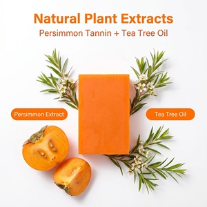 Jabón en Barra con Aceite Esencial de Árbol de Té y Extracto de Caqui - Jabón Antibacterial para Eliminar el Olor Corporal, Cuidado de la Piel, OEM/ODM - Product Image 1