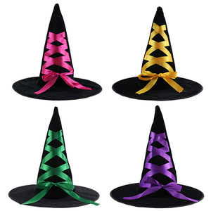 Halloween Wizard <b>Witch</b> Hat Unisex Adult Velvet Costume Party Decoration <b>Accessories</b> - Product Image 1