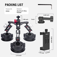Support de caméra à triple aspiration Mechrig, kit de fixation robuste, bras magique, rotation à 360 degrés, flexible pour une utilisation intensive, voiture/bateau/cadre