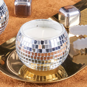 Bougie en cire de soja pour aromathérapie, en pot <span class=keywords><strong>à</strong></span> motif mosaïque boule disco, avec <span class=keywords><strong>mèche</strong></span> HTP sans plomb, longue durée 30H, certifiée MSDS, faite <span class=keywords><strong>à</strong></span> la main, pour la maison et les fêtes - Product Image 6