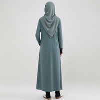 Sportieve Abaya voor moslima's, bescheiden islamitische lange jurk met zijzakken, wijde snit voor dagelijkse sportactiviteiten