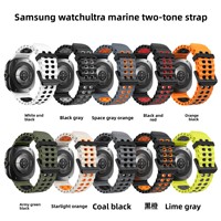 Bracelet de sport en silicone marin bicolore pour Galaxy Watch7 Ultra 47 mm, bracelet de montre étanche à libération rapide
