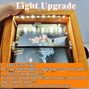 Album photo à manivelle en noyer <span class=keywords><strong>noir</strong></span>, artisanat, mini album en bois à pages tournantes pour <span class=keywords><strong>couple</strong></span>, femme, homme, cadeau de fête - Product Image 3