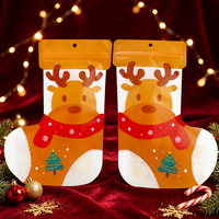 Pochette d'emballage de Noël spéciale en forme de sachet, refermable avec fermeture éclair, en Mylar, pour bonbons et chocolats